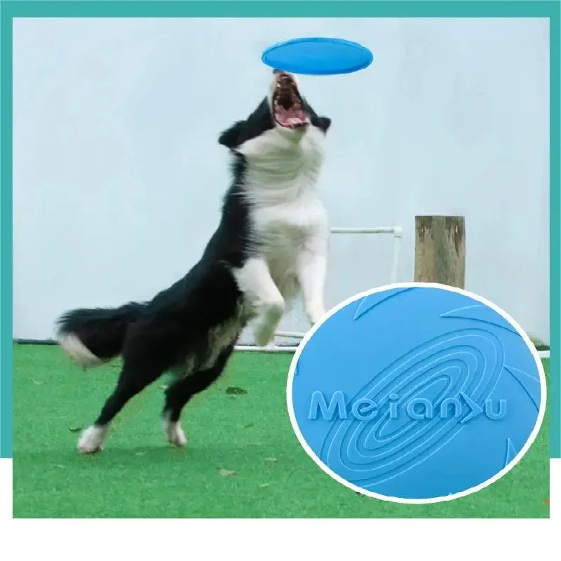Silicone Dog Flying Disk Toy - Eco-Friendly Anti-Chew