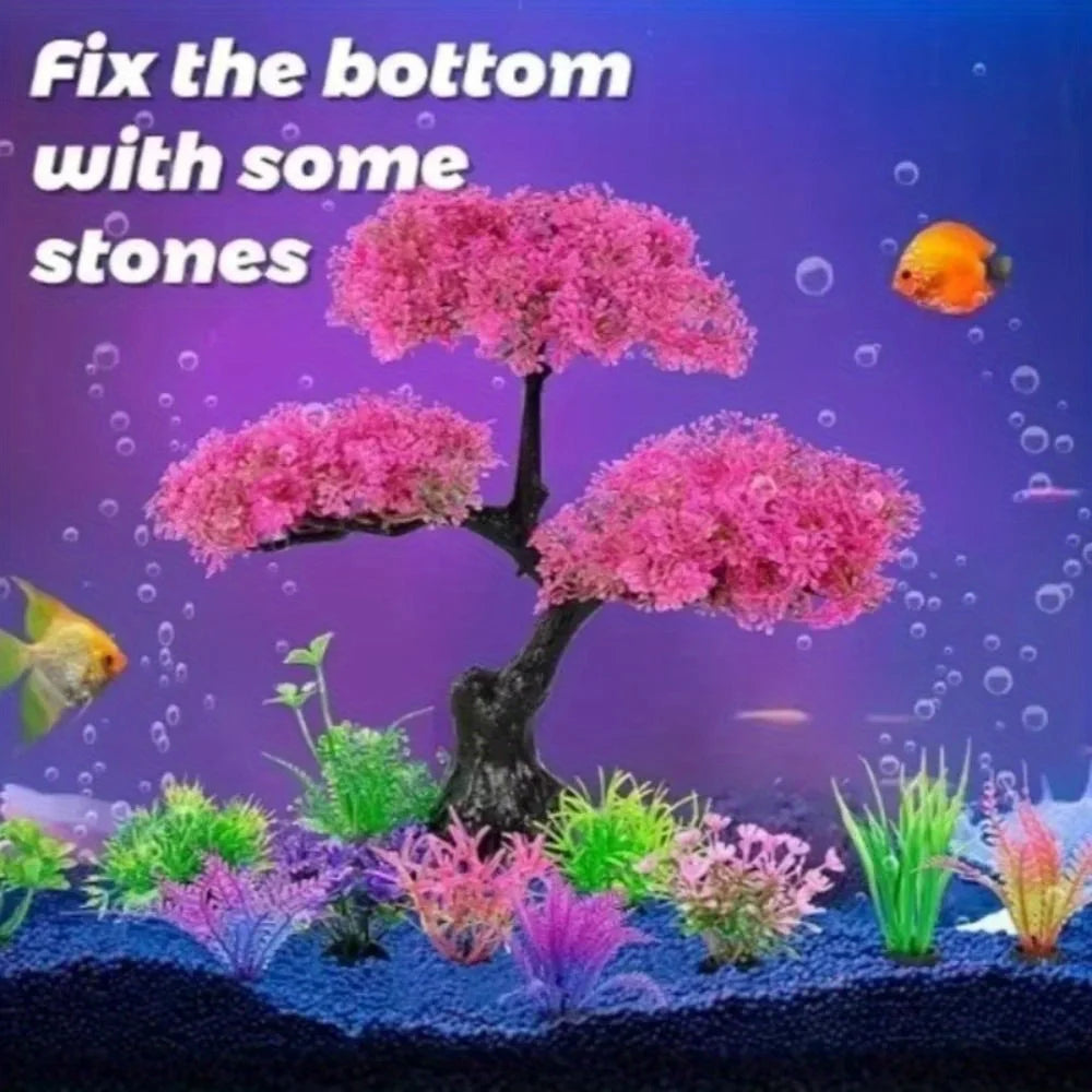 10pcs Aquarium Plastic Plants Decor