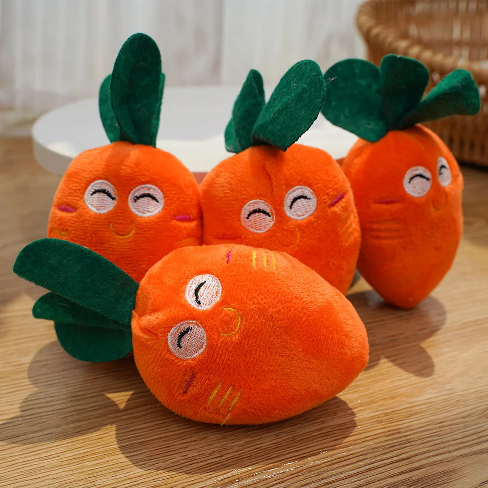 Plush Carrot Squeak Toy for Cats & Dogs