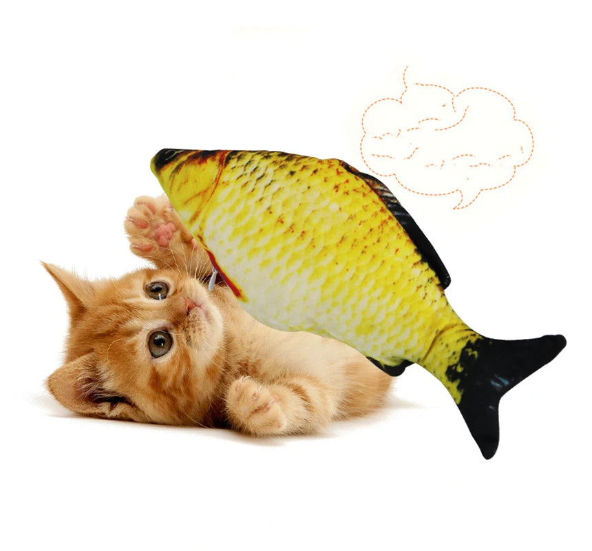 3D Cat Toy Fish Plush with Catnip