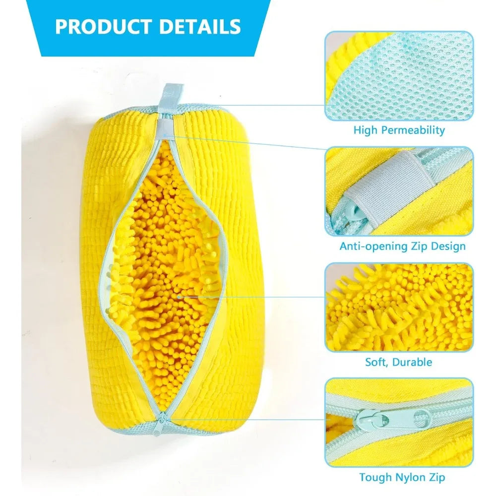 Durable Shoe Washing Bag - Yellow/Blue
