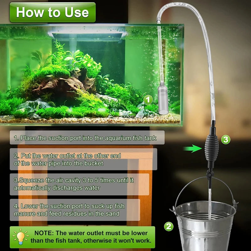 Fish Tank Water Changer Aquarium Siphon Vacuum Cleaner