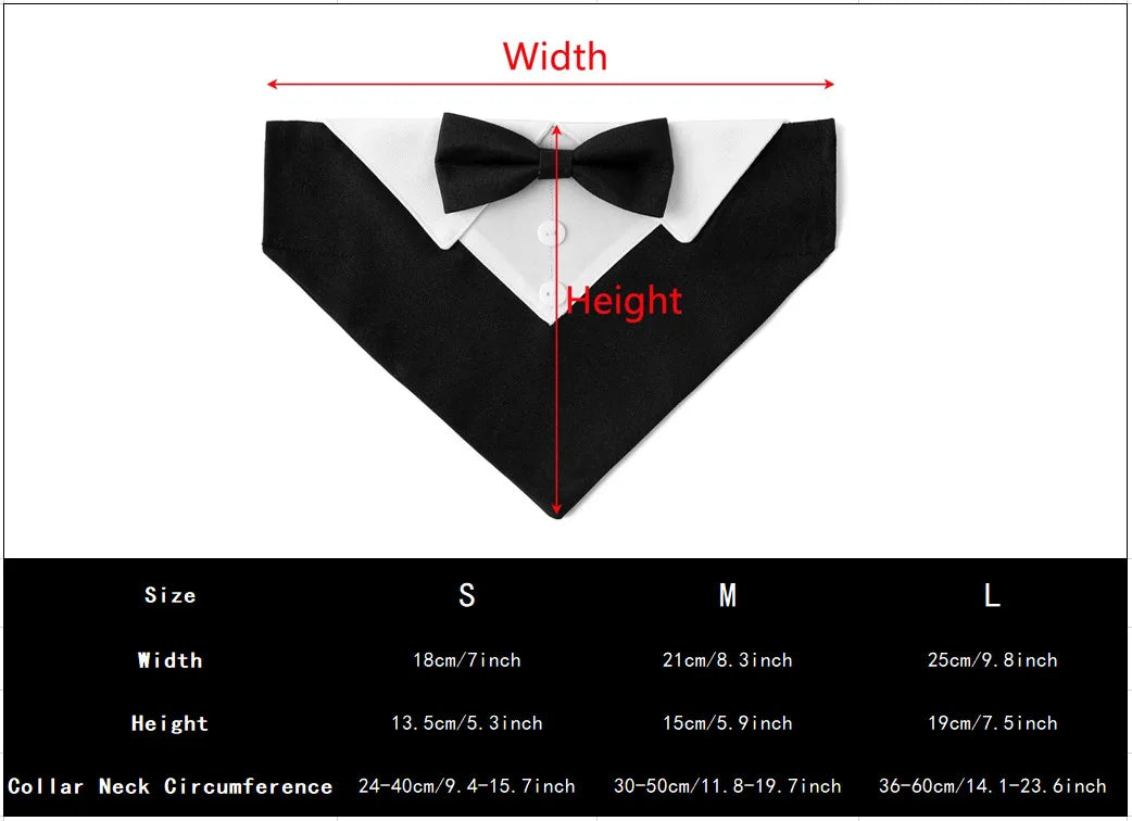 Adjustable Pet Bandana with Bow Tie