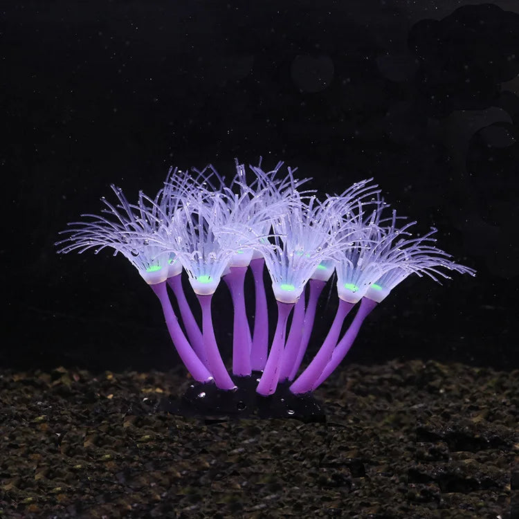 Glow Silicone Coral Aquarium Decor