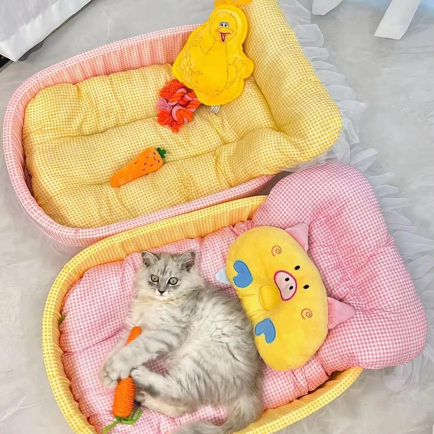 Cute Lace-Trimmed Pet Princess Bed
