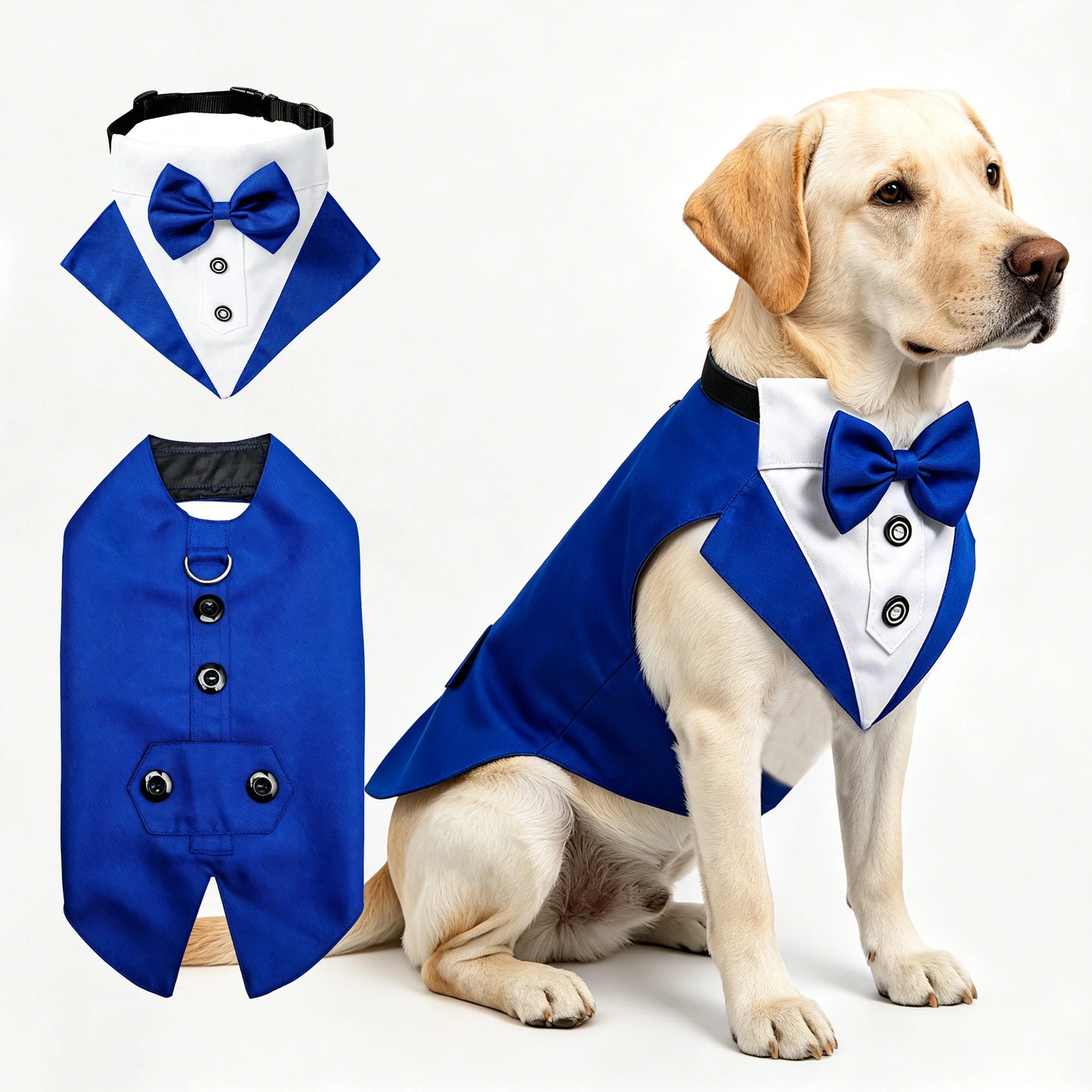 Sucado Formal Dog Tuxedo Suit & Bowtie Set, Wedding Party Costume