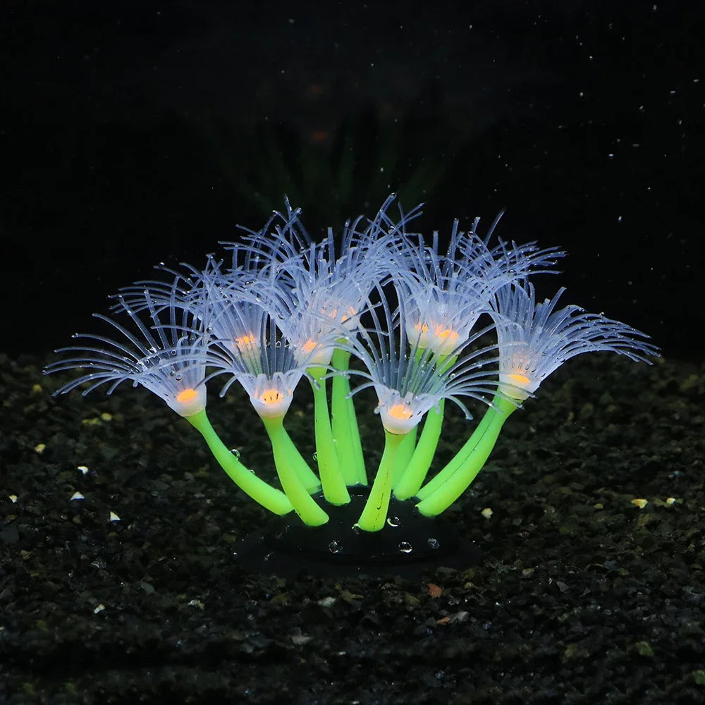 Fluorescence Artificial Coral Sunflower Plant for Aquarium